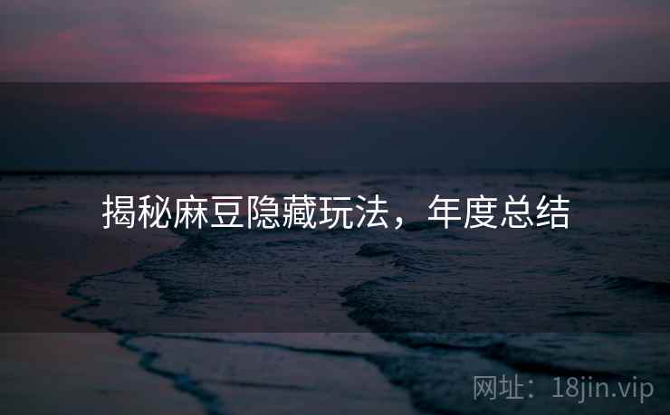 揭秘麻豆隐藏玩法，年度总结
