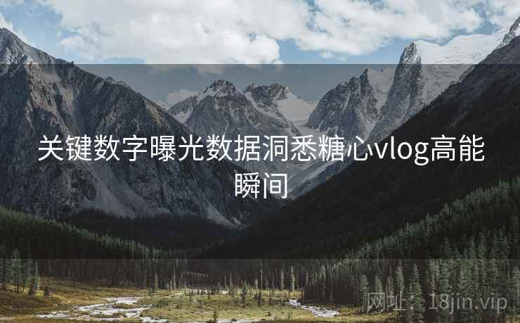 关键数字曝光数据洞悉糖心vlog高能瞬间