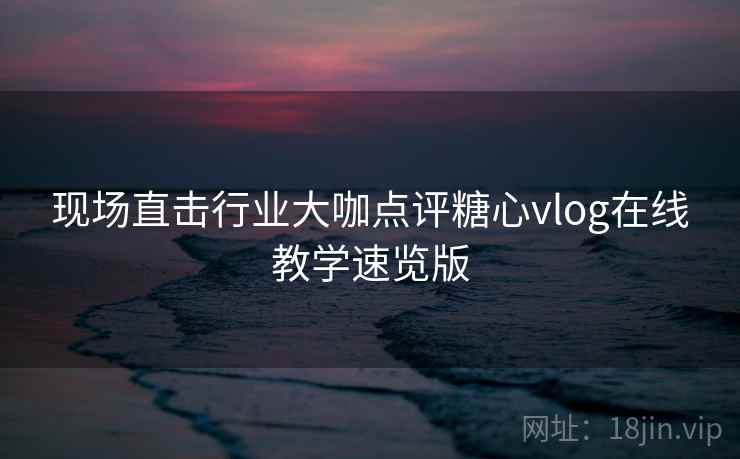 现场直击行业大咖点评糖心vlog在线教学速览版